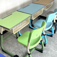 Chaises et bureaux réglables en ABS pour les élèves du primaire/secondaire, les centres de tutorat après l'école, les études à domicile - Style minimaliste moderne