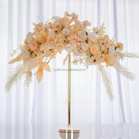 Support à fleurs en fer personnalisable de haute qualité, design incurvé doré de luxe, 60 cm de haut, pour décoration de table, mariages et événements festifs