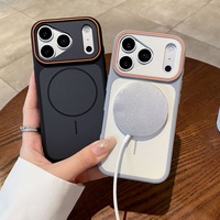 Coque de téléphone portable magnétique givrée simple pour iPhone 17 Air 16 15 14 Plus 13 12 Pro Max, protection antichoc arrière