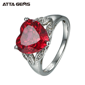 <span class=keywords><strong>Anelli</strong></span> Solitari a Cuore con <span class=keywords><strong>Rubino</strong></span> Rosso da 4,5 Carati <span class=keywords><strong>in</strong></span> Argento Sterling 925 per Donne, Gioielli per Matrimonio e Fidanzamento - Product Image 1