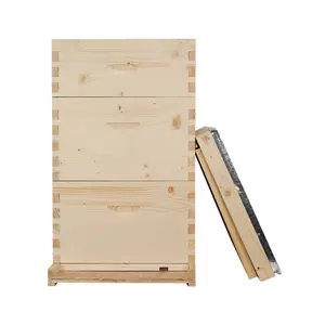 शहद मधुमक्खी पित्ती के लिए बिक्री लकड़ी मधुमक्खी छत्ता बॉक्स langstroth छत्रक