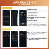 Contrôleur d'éclairage d'escalier LED intelligent à détecteur de mouvement, 16 marches, mode permanent, contrôle par application pour éclairage intérieur des marches