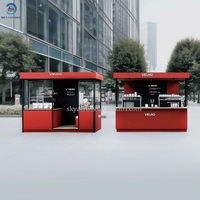 Chariot de vente mobile en fer forgé personnalisable pour usine de conteneurs, stand de marché extérieur, comptoir de caisse pour kiosque de thé au lait de rue