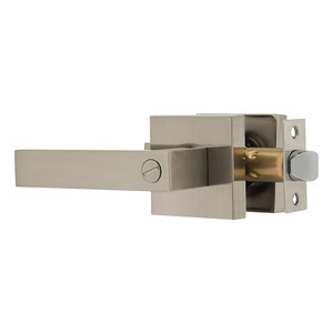 Lot de 6 poignées de porte en nickel brossé, en alliage de zinc, robustes, pour entrée, intimité, <span class=keywords><strong>passage</strong></span>, intérieur, avec serrure pour chambre et salle de bain - Product Image 2