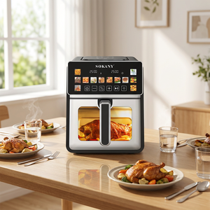 หม้อทอดไร้น้ำมัน Sokany รุ่น Smart Square พร้อมหน้าจอสัมผัส สำหรับใช้ในครัวเรือน มาพร้อมตะกร้าสแตนเลส - Product Image 1