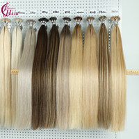 Extensions de cheveux humains Remy Nano Ring en stock FH, qualité 12A, double épaisseur, micro-anneaux, 15 couleurs, vente en gros