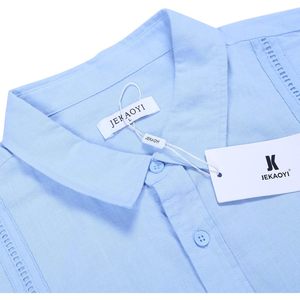 2025 Men's Casual Cotton Linen Long Sleeve Shirts Button-<b>Down</b> Cuban Camp Roll-Up Summer Beach Autumn Woven Fabric - Product Image 2