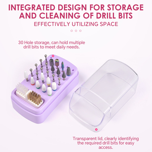 30 Hole Nail Drill Bit Stand Display Organizer Case Large Capacity Manicure Efile Bit Holder <b>Storage</b> <b>Box</b> for Salon Nail Tool - Product Image 5