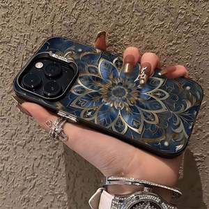 เคสโทรศัพท์ลายกระเบื้องโมร็อกโก Aurora Funda สำหรับ iPhone 17 16 15 14 13 12 11 Pro Max สีดำ สีม่วง แบบด้าน เคลือบเลเซอร์เมทัลลิก Aurora Funda - Product Image 4