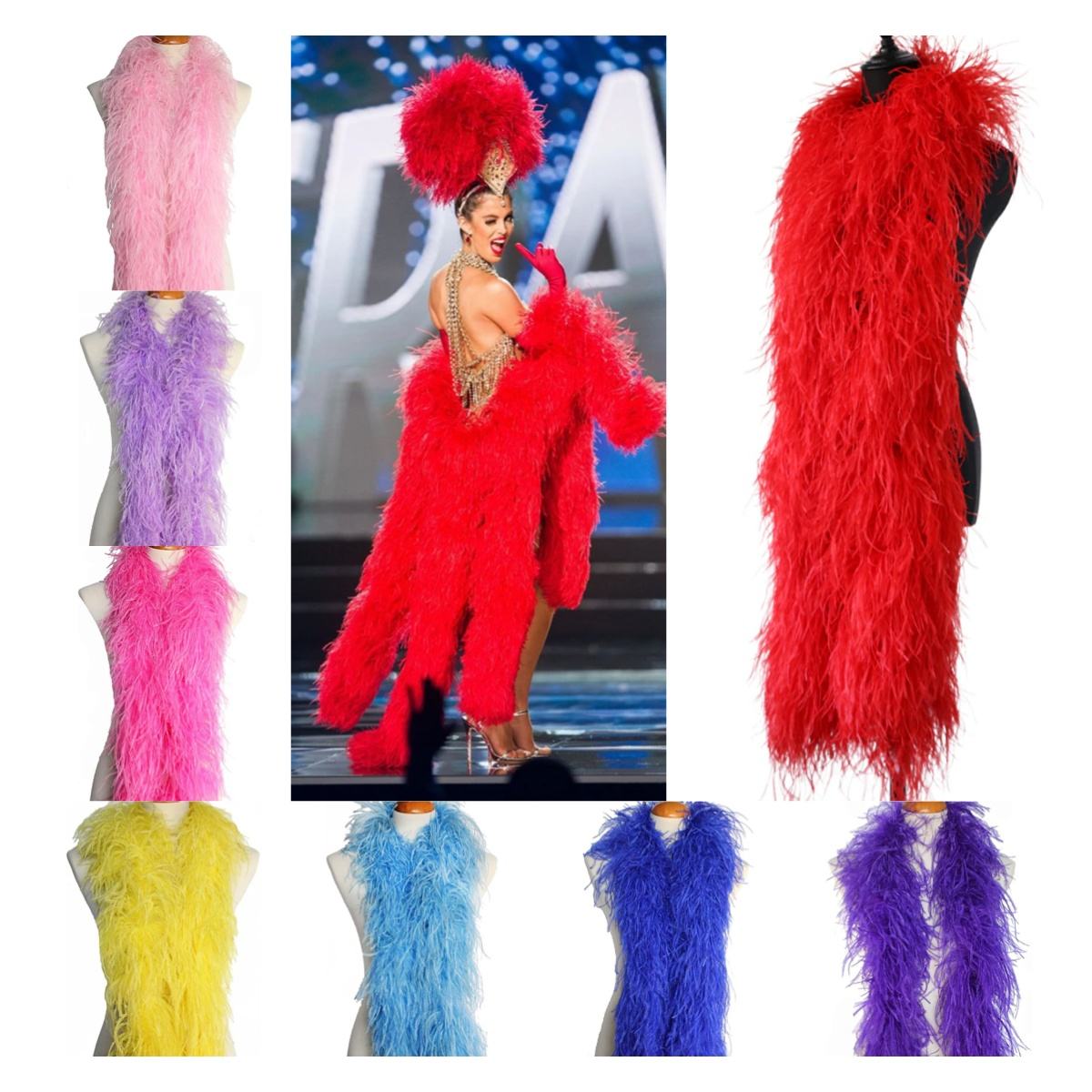 Frangia Piume Struzzo 1,8 M - Per Costumi, Decorazioni E Fai Da Te, Bianca - Foto 3