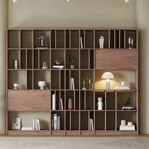 <span class=keywords><strong>Libreria</strong></span> a Muro in Legno con Spazio di Archiviazione per Soggiorno in Design Moderno e Industriale - Product Image 5