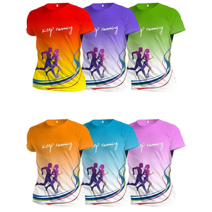 เสื้อยืดแขนสั้นทรงหลวมสบาย แห้งเร็ว สำหรับฤดูร้อน ออกแบบเองได้ เหมาะสำหรับวิ่งมาราธอน 5 กม. 10 กม. และวิ่งมาราธอนในเมือง - Product Image 1