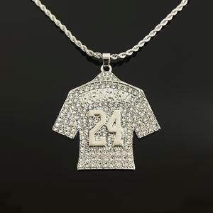 2026 नए डिजाइन फैशन स्पोर्ट्स गहने एक्सेसरी कार्ड हिप हॉप गहने धातु सोना प्लेटेड डायमंड जर्सी पेलेंट हार - Product Image 3