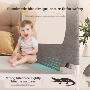 Barandilla de Seguridad Plegable para Cama de Bebé con Altura Ajustable, Barrera de Seguridad Anticaídas con Elevación Vertical para Niños Pequeños y Bebés - Product Image 4