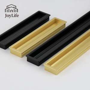 Tirador de puerta de armario de aleación de aluminio negro minimalista moderno directo de fábrica tirador de cajón extendido - Product Image 2