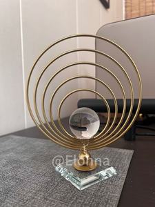Adornos Modernos de Bola de Cristal Metálica, Diseño Vertical Hecho a Mano, Decoración para el Hogar, Sala de Estar, Dormitorio, Oficina, Boda, <span class=keywords><strong>TV</strong></span> de Lujo - Product Image 6