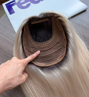 Perruque en Soie pour Femme, Effet Cuir Chevelu, 16 Pouces, Cheveux Humains, Clip-in, Expédition Mondiale, T7/Blanc