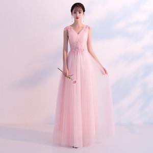 SWS389 zarif kare boyun şampanya tül aplikler balo resmi elbise uzun ziyafet akşam balo gelinlik modelleri - Product Image 5