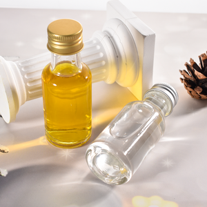 Round <strong>Mini</strong> <strong>Glass</strong> 30ml 1OZ Olive Oil <strong>Bottle</strong> Small Spirit <strong>Bottle</strong> with Screw Metal Lid - Product Image 5