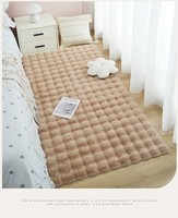 Tapis moderne minimaliste en fausse fourrure de lapin, à poils longs, en polyester, écologique, imperméable, antidérapant, adapté aux animaux domestiques, résistant au feu