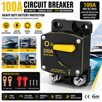 Interruptor de circuito de batería de 100A, 12V 24V 48V DC, reinicio manual, montaje en superficie, para coche, camión, RV, barco marino