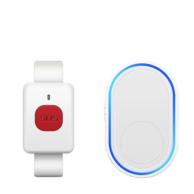 Caregiver Pager Portable Alarm Call Bell  Panic Emergency Button for Elderly Early Alert Bed Alarm for Elderly Adults