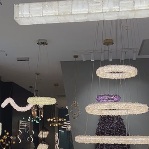 Rétrécir Anneau Pendentif Lampe Décorative Villa Hall Glitter Jewel Lustre Bar Lumineux Perknite <span class=keywords><strong>Suspension</strong></span> Suspendus Lumières - Product Image 6