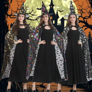 SOLPOP Ensemble <span class=keywords><strong>de</strong></span> costume <span class=keywords><strong>de</strong></span> sorcière/magicien d'Halloween avec capuche pour homme et femme, idéal pour le jeu <span class=keywords><strong>de</strong></span> rôle et le cosplay - Product Image 1
