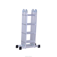 Échelle pliante en aluminium portable à vente chaude, échelle télescopique extensible avec charnière pour le travail à domicile, le jardin, le dessin, le toit