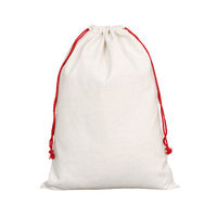 Sacs cadeaux en toile avec cordon de serrage Meilleure vente personnalisé sublimation DIY décor fête de vacances Noël Père Noël