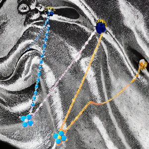 Collier en argent sterling 925 plaqué or avec petites fleurs exquises, chaîne à maillons Rolo, pierre turquoise pour femmes, style classique d'été - Product Image 3