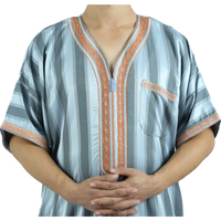 Robes à rayures en coton et lin pour hommes, vêtements islamiques, brodés, Caftan, Jilabiya, hajeji Jubah, nouvelle collection,