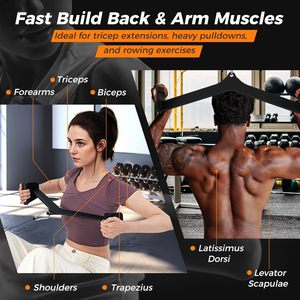 Accesorios para Máquinas de Gimnasio: Set de 5 Piezas para Polea LAT, Barra T, Barra V, Agarres para Cables, Manijas para Bíceps y Tríceps S-044 Instring - Product Image 4