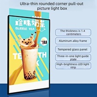 Boîte à lumière LED ultra-fine, panneau publicitaire lumineux mural, boîte à lumière suspendue pour magasins et restaurants