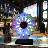 Présentoir rotatif moderne en acrylique LED écologique et lavable, pré-assemblé et recyclable pour verres à shot