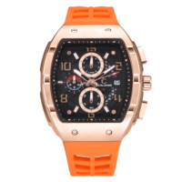 Montre Seiko à quartz multifonctionnelle de luxe pour homme, étanche, lumineuse, nouvelle, six aiguilles, bracelet en caoutchouc 44 mm, tendance, diffusion en direct