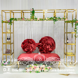 Golden Acrylic Mirror Wedding Arches <strong>Back</strong> <strong>Drops</strong> for Events - Product Image 5
