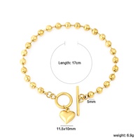 Étanche 18K Plaqué Or En Acier Inoxydable Perle Chaîne OT Boucle Bracelet Bijoux À La Mode Amour Coeur Bijoux OT Fermoir Bracelet