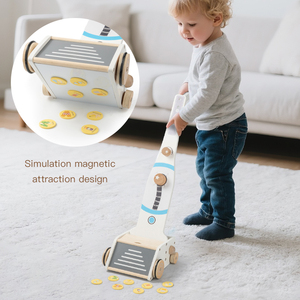 Nouveau Design en bois éducation précoce travaux ménagers Simulation jouets enfants jeu de rôle ménage ménage <span class=keywords><strong>aspirateur</strong></span> Montessori pour les enfants - Product Image 2
