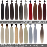 Extensions de cheveux synthétiques Noble Bone Straight de 12 à 36 pouces, couleur noir naturel ombré blond, fibre hautement résistante avec closure