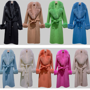 Abbigliamento donna lusso Cashmere cappotto <span class=keywords><strong>in</strong></span> lana con collo di pelliccia di volpe di lusso da donna <span class=keywords><strong>inverno</strong></span> lunghi cappotti invernali - Product Image 4