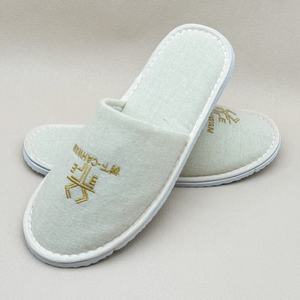 Sandal Hotel Spa Sekali Pakai Ramah Lingkungan Biodegradable dengan Logo Kustom, Bahan Kanvas Linen Lembut, Sol <span class=keywords><strong>EVA</strong></span>, Bordir Mewah untuk Perjalanan - Product Image 6