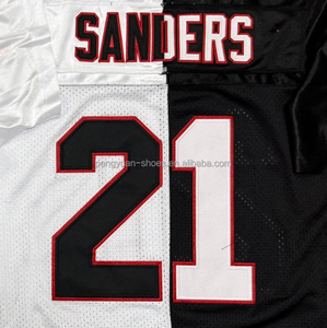 Jersey de fútbol americano cosido de la mejor calidad Retroceso negro listo para enviar Deion Sanders - Product Image 2