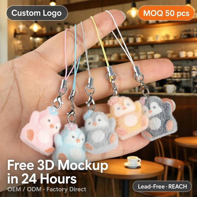 Kawaii Cartoon Animal Resin Penguin Keychain-Water-proof Durable & Eco-Friendly