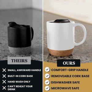 Hiện đại màu đen và trắng gốm nút chai cơ sở cốc cà phê với PP nắp cho giáng sinh đám cưới bên trở lại trường học ngày của mẹ - Product Image 4