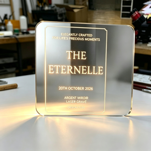 Laser Engravable <b>Mirror</b> Acrylic <b>Sheet</b> Backlight Glow Logo Custom Engraved for Souvenir Decor - Product Image 3