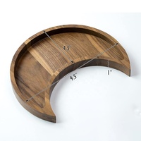 Moon Tray Crystal Holder plateaux en bois décoration croissant de lune décor plateau décoratif