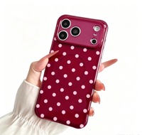 Coque de téléphone magnétique INS coréenne à motif pois pleine surface pour iPhone 17 16 15 18 Pro Max, compatible avec le chargement sans fil et antichoc