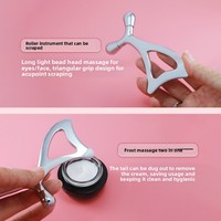 Rouleau de massage facial et des yeux en métal, outil de Gua Sha, option logo personnalisé, vente en gros transfrontalière