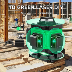 Niveau laser vert multifonctionnel 4D 16 lignes auto-nivelant avec garantie de 3 ans, batterie au lithium, support industriel, version UE locale - Product Image 2